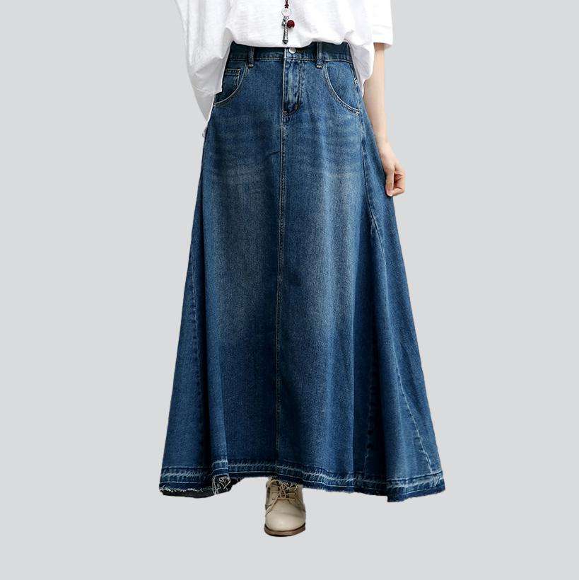 A-line flare denim skirt