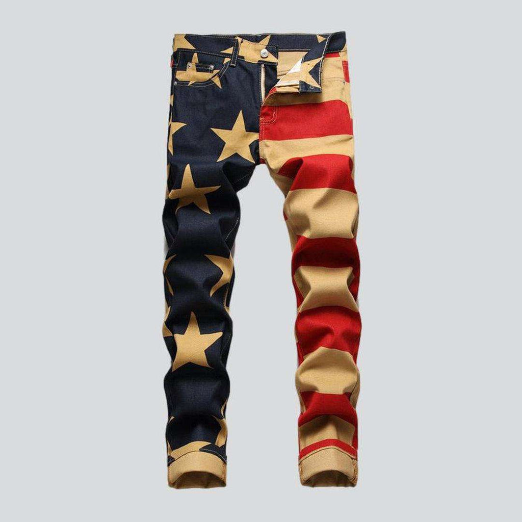 American flag painted men jeans