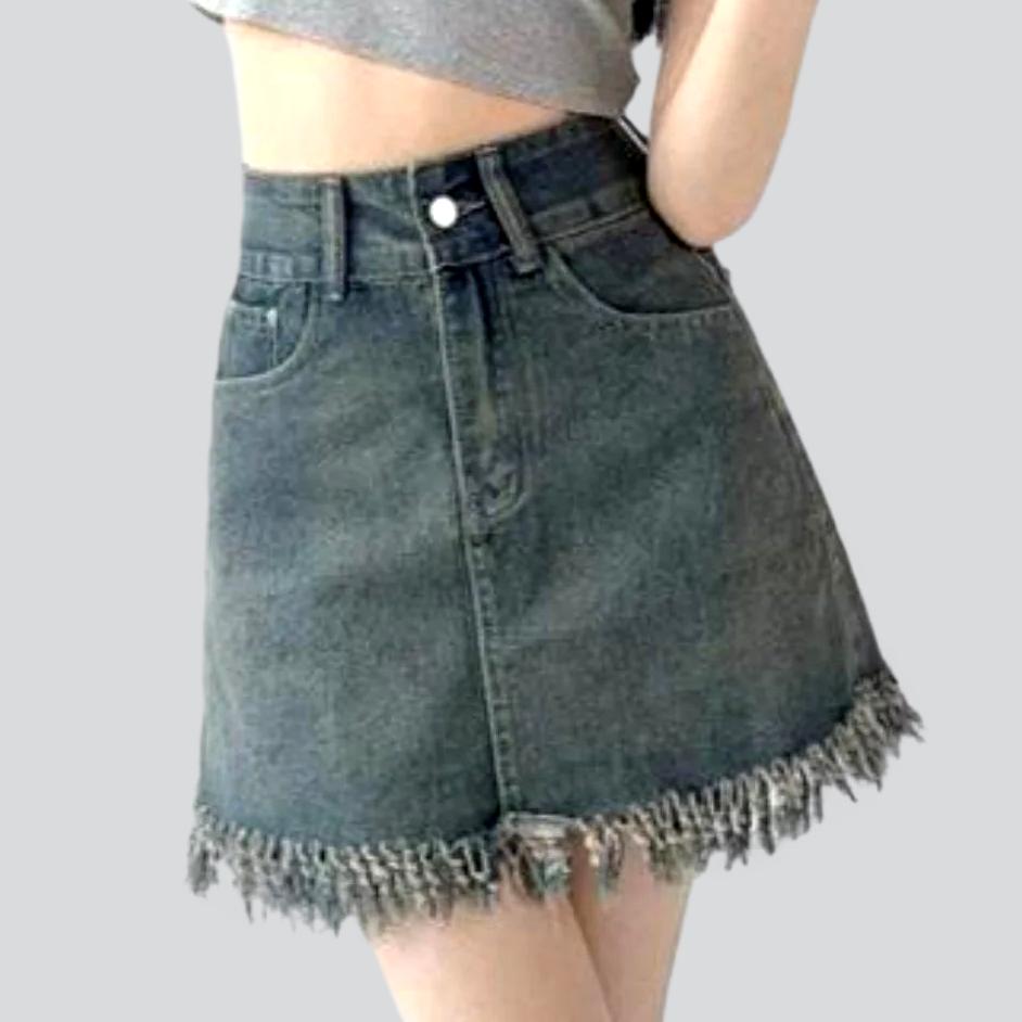 High-waist women denim skirt