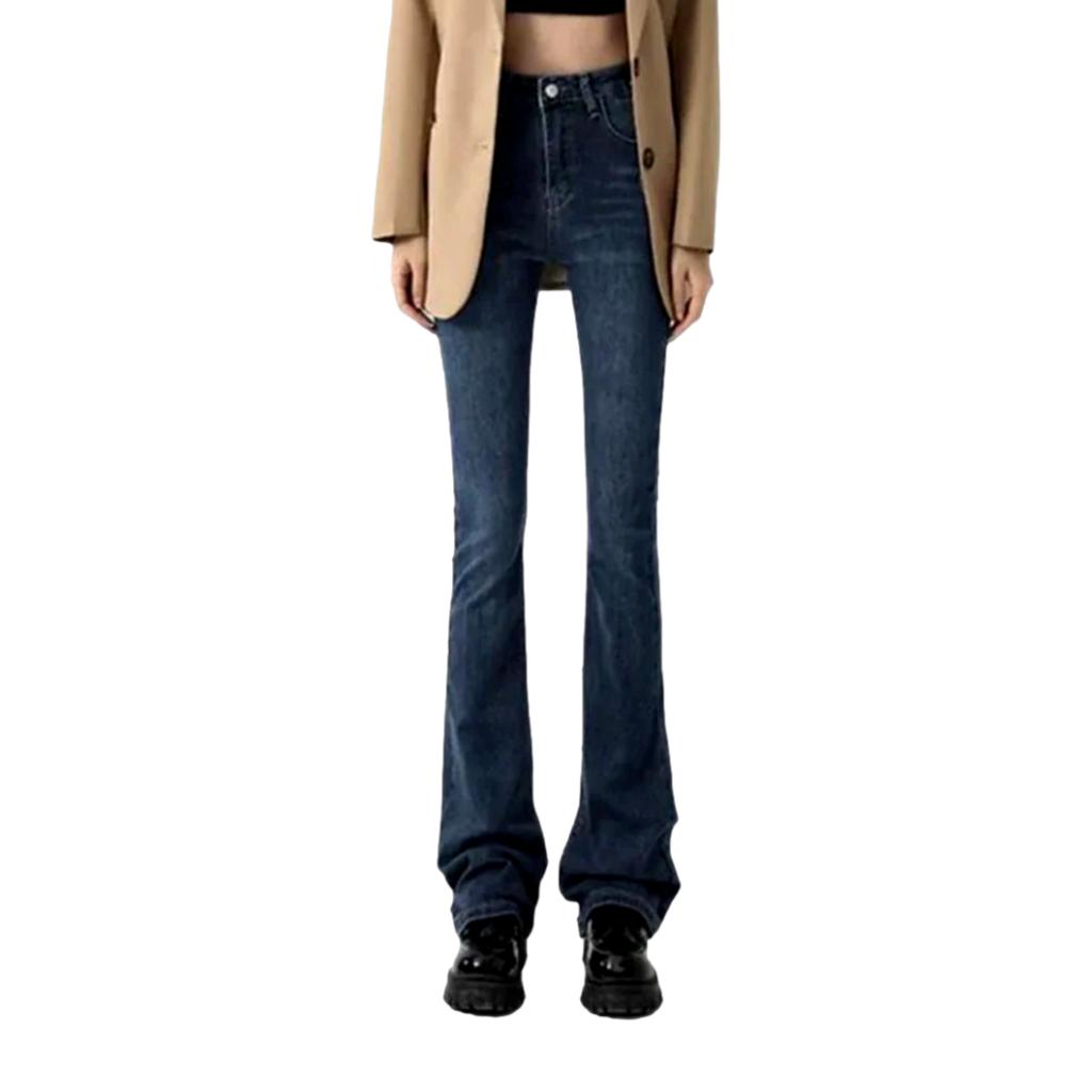 High-waist street jeans for ladies