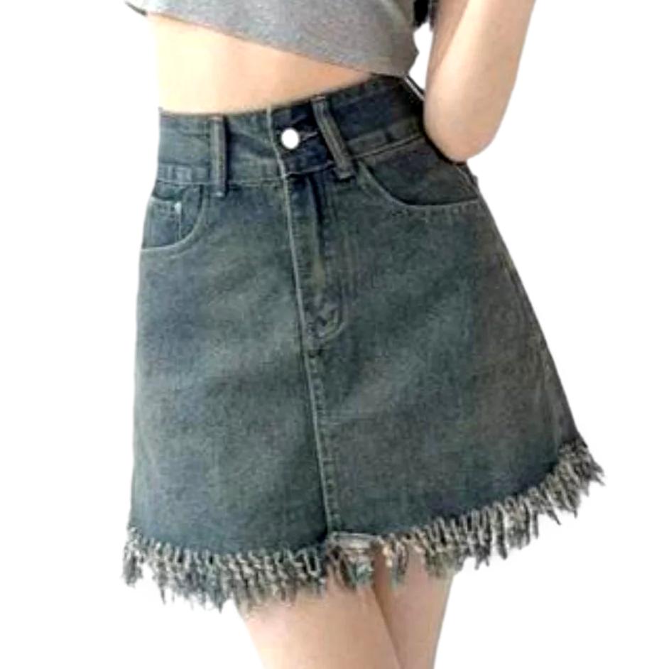 High-waist women denim skirt